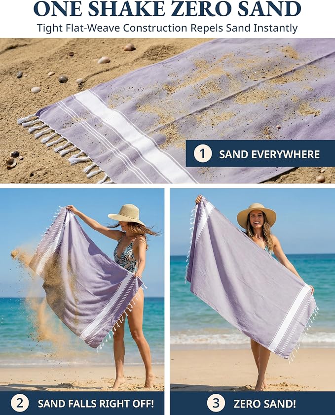 LANE LINEN Beach Towel 2 Pack, Pool Towel Oversized, for Adults - Day Break | Pre-Washed Extra Large Beach Towels - 39"x71", Vacation Essential - Machine Washable, Travel & Camping, Super Absorbent