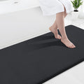 Smiry Memory Foam Bath Mat 40x24, Extra Soft and Absorbent Bathroom Mats, Non Slip Washable Carpet for Floor, Shower and Tub, Black