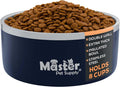 Master Pet Supply Stainless Steel Dog Bowls - 64 oz, Heavy Duty - Navy Blue, Double Wall Extra-Thick Insulated, Non-Slip Pet Water Bowl for Dogs, Cats & Pets, Anti Rust Metal, Dish Washer Safe