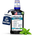 ioRinse AC Anticavity Fluoride Mouthwash - Alcohol-Free Molecular Iodine Mouth Wash Fights Tooth Decay & Protects Enamel - Safe Mint Rinse for Sensitive Mouths - Potent Bad Breath Protection - 33.8 oz
