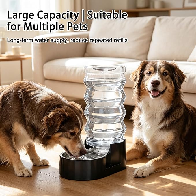 RIZZARI 9L Filtered Dog Water Dispenser: Large Capacity Multi Pet Solution | No Power Needed/Dishwasher-Safe/BPA-Free/Spill-Resistant/ For Multi-Dog Homes/Garage/Balcony