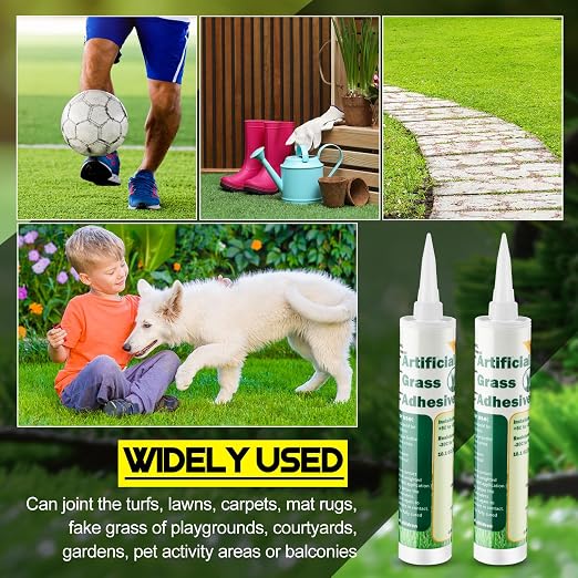 Threlaco 12 Tubes Turf Glue for Artificial Grass 10 oz Artificial Turf Tape Grass Paint Concentrate Glue Carpet Adhesive for Synthetic Surfaces(No Caulk Gun)