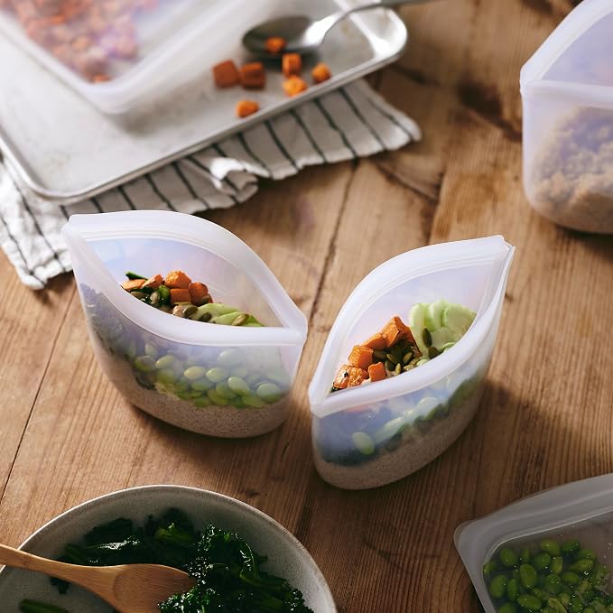 Stasher Premium Reusable Silicone Food Storage Bowl, Clear, 2-Cup | Food-Safe Silicone, Freezer, Sous Vide, Microwave, Dishwasher, Oven Safe, Meal Prep, Lunch Container, BPA-Free, Eco-Friendly