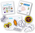 A Brighter Year Color The Cosmos Aries Gift Bundle - Adult Mini Coloring Book (3" x 3" - 50 Pages), Post It Notes (50-3” x 3”), Stickers - Stress & Anxiety Relief - Mindfulness, Gift, Travel