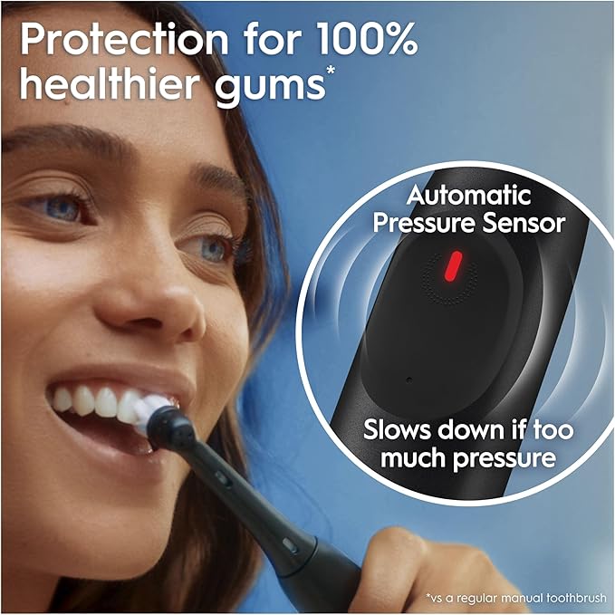 Oral-B iO 2 Electric Toothbrush Black Adult 3 Cleaning Modes Gentle Gums Soft Brush Accessories Replacement Brush Charger
