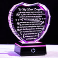 YWHL Meaningful Daughter Gifts from Mom Dad, Birthday Gifts for Adult Daughter Heart Crystal Keepsake with Colorful Light Base, to My Daughters Present on Christmas Graduation Valentine Day