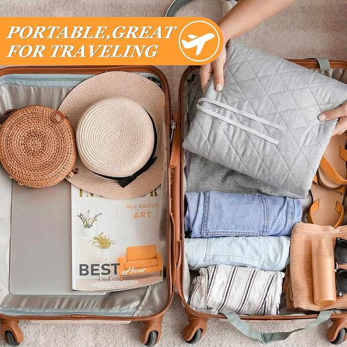 Tegeme 35.4 x 63 Inch Ironing Mat, Heat Resistant Foldable Iron Board Pad | For Tabletop & Countertop, Large Quilted Cotton Surface, Thick Heat Resistant Padding, Foldable Design, Home & Travel Use