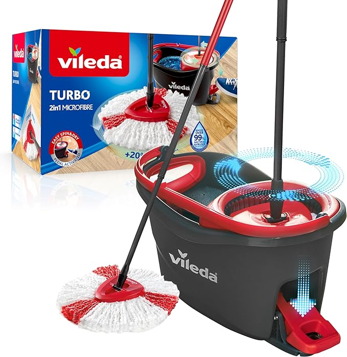 Vileda Easy Wring and Clean Turbo Microfibre Mop and Bucket Set
