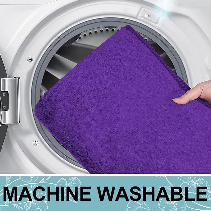 Smiry Memory Foam Bath Mat 36x24, Extra Soft and Absorbent Bathroom Mats, Non Slip Washable Carpet for Floor, Shower and Tub, Deep Purple
