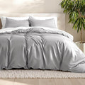 Bare Home Bedding Duvet Cover Twin/Twin Extra Long Size - Premium 1800 Super Soft - Lightweight, Cooling Duvet Cover - Soft Breathable Bedding (Twin/Twin XL, Light Grey)