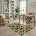 4'x6' Washable Area Rug Bass Lure Hook Motif Tackle Border Angler Lake Vintage Fish Fishing Refined for Dorm Room, Small Living Apartment, Stain Resistant Low Profile