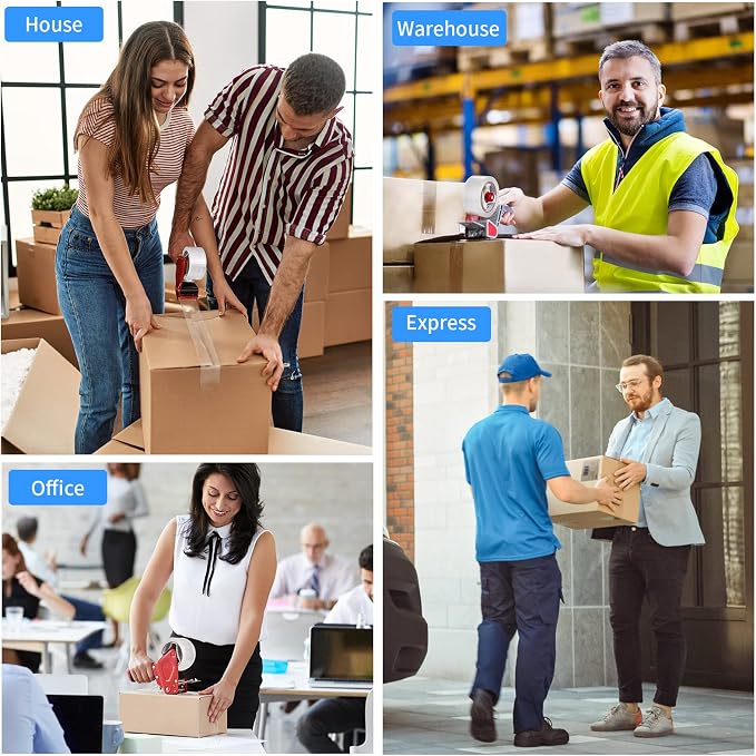 JARLINK 12 Rolls Clear Packing Tape, Heavy Duty Packaging Tape | Ultra Thick 2.8mil and 1.88" Wide. 60 Yards per Roll, 720 Total Yards. Moving Supplies for Shipping Packaging Sealing
