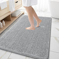 OLANLY Large Bathroom Rugs 59x35, Extra Soft Absorbent Chenille Bath Rugs, Rubber Backing Quick Dry, Machine Washable Bath Mats for Bathroom Floor, Tub and Shower, Home Decor Accessories, Light Grey