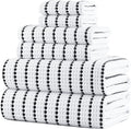 POLYTE 430 GSM Microfiber Quick Dry Lint Free Oversize Bath Towel Set, 6 Piece (Waffle Weave)