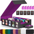 Kabinka Trading Card Storage Box with Commander Display, 5-Row Deck Case with Removable Lid; 3900+ Card Deck Box for MTG TCG Sports Card, 5 Top Loaders, 5 Stoppers, 48 Dividers,1 Dice Tray
