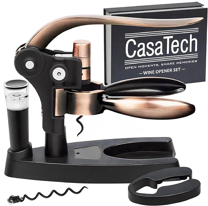Wine Opener – Durable Bottle Opener with Corkscrew – Manual Wine Bottle Opener for Effortless Cork Removal – Ergonomic, Heavy-Duty, Easy to Use for Home & Bar