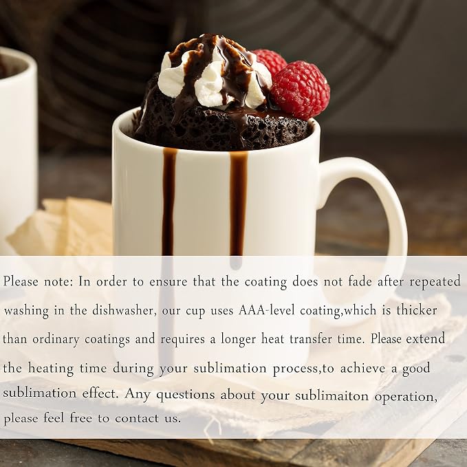 TANGLONG Sublimation Mugs Blank, Tazas Para Sublimacion, White Ceramic Sublimation Cups, Bulk Mugs for Coffee, Tea, Latte, Soup, Milk, Hot Cocoa 11 oz Set of 12