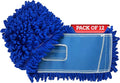 KLEEN HANDLER 18 Inch Microfiber Dust Mop Bulk Pack of 12, Large Washable Commercial Mop Head Replacement, Sweeper, Janitorial Supplies, Blue