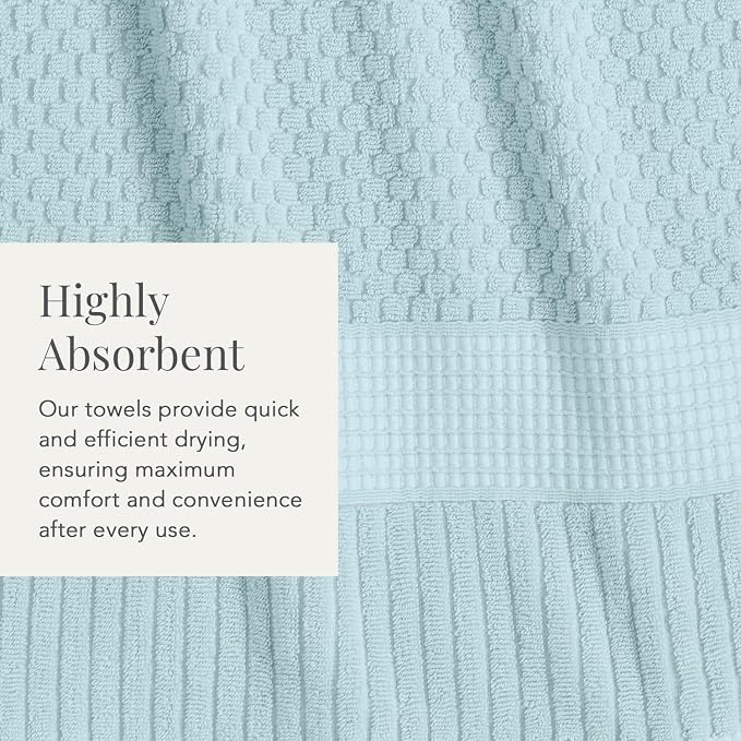 NY Loft 100% Cotton 2-Pack Oversized Bath Towel Set | Seafoam | Quick-Dry | Two Oversized 35" x 70" Bath Towels / Bath Sheets | Super Absorbent | Designer-Styled Texture