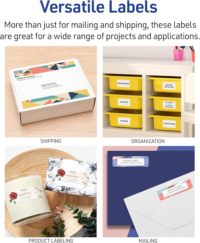 Avery Easy Peel Printable Address Labels with Sure Feed,1" x 2-5/8" Customizable Stickers,White,7,500 Blank Mailing Labels,Great for Mailing,Shipping,and More (5960),(Pack of 2)