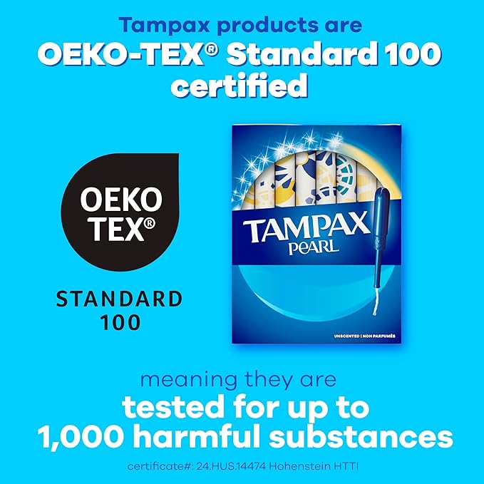 Tampax Pearl Plastic Tampons for Women Multipack, with LeakGuard Braid, Light/Regular/Super Absorbency, Unscented, 204 Count (6 Packs of 34)