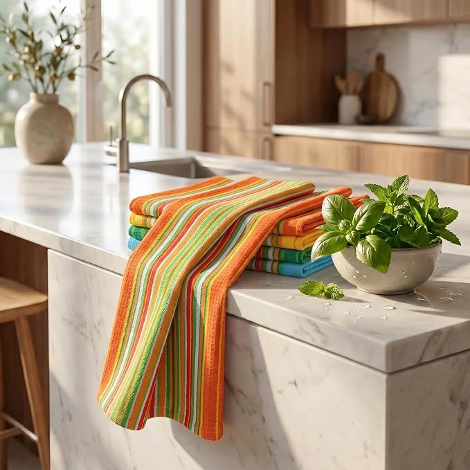 Urban Villa Kitchen Towels Cotton Dish Towels 20”x30” (Set of 8) Multi