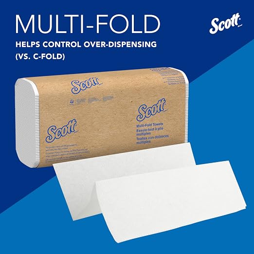 Scott Professional Multifold Paper Towels, Bulk, 16 x 250 Sheets (01804) | Universal, Plus Tier, Absorbency Pockets, Compressed, White, Compatible with Universal Folded Towel Dispensers