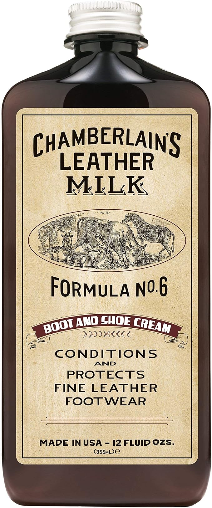 Leather Milk Leather Boot & Shoe Conditioner and Cleaner - No. 6 - All-Natural, Non-Toxic Shoe Care Cream Made in The USA. 2 Sizes. Includes Polishing Applicator Pad!