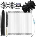 35Feet Chimney Sweep Kit,8 in Brush Head,Dryer Vent Cleaner Kit, Chimney Sweep&Chimney Cleaning Kit, Rotary Chimney Cleaning System for Flue/Fireplace/Sewage Pipe/Hood with 27 Nylon Flexible Rods