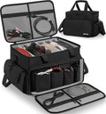 IBVIVIC Cable File Bag With Adjustable Dividers Dj Gig Bag for Cables, Cords,DJ Gear,Sound Instrument and Accessories 16L x 11W x 12H inch, Grey