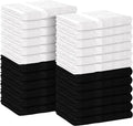 Avalon Towels Salon Towel - Black and White Hand Towels Bulk Pack of 24 - 100% Cotton Absorbent Spa, Facial & Gym Towel for Working Out - 16x27 Inches (Not Bleach Proof)