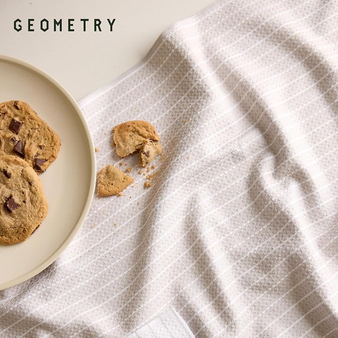 GEOMETRY Kitchen Tea Towels - Quick Dry Microfiber Dish Towels for Kitchen All Lined Up, 18" x 30" 1 Pack