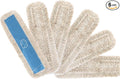 Matthew Cleaning 36'' Industrial Strength Cotton Dust Mop Refill Washable Replacement Heads for Residential & Commercial Use Fit Standard Dust Mop Frames, Hardwood, Concrete Floors Blue&White 6 Pack