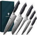 5PCS Knife Set, Kitchen Knife Sets in Powder Steel | Ultra Sharp Japanese Knives Set High Carbon Steel Chef Knives Sets, Cooking Knives Set with Ergonomic Pakkawood Handle