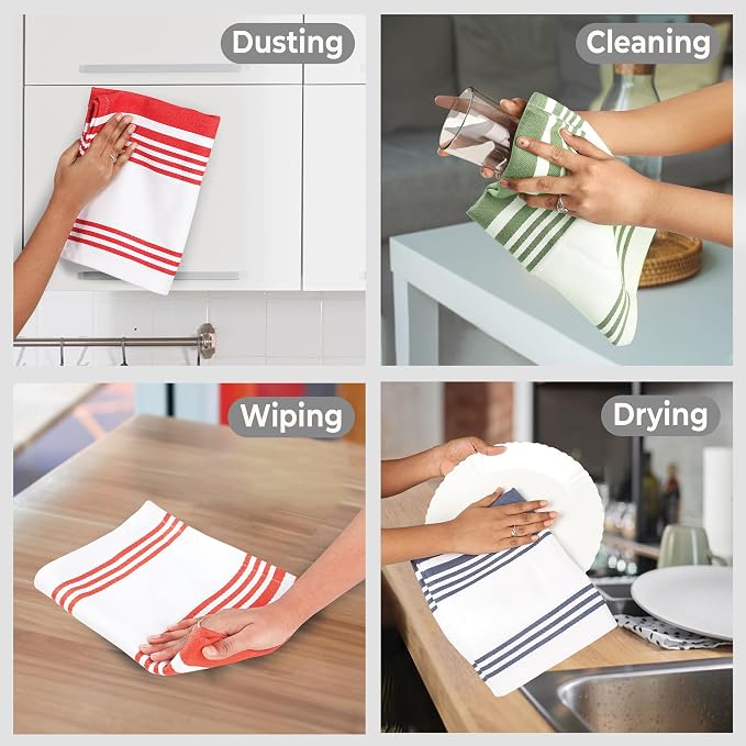 Urban Villa Kitchen Towels Cotton Dish Towels 20”x30” (Set of 3) Multi