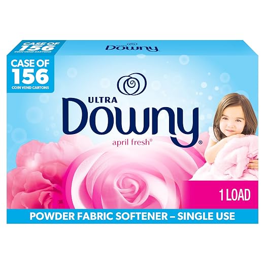 Downy Fabric Softener for Vending Machines, Bulk Liquid Fabric Conditioner Single Load Coin Vend Cartons, April Fresh Scent, 0.85 fl oz (Case of 156)