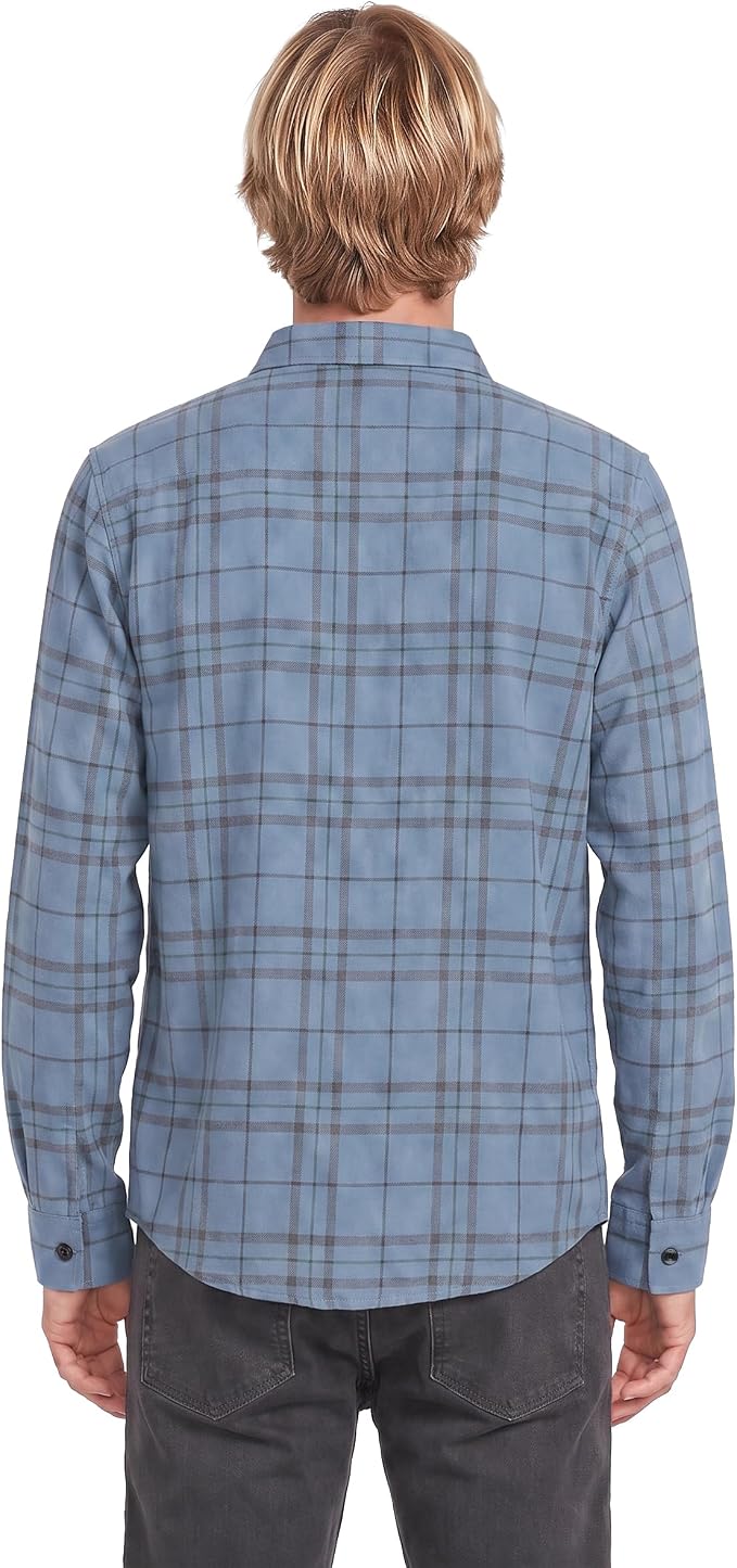 Volcom Men's Long Sleeve Flannel Shirt – Ultra-Soft Brushed Cotton Plaid Button Down