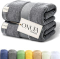 2 Packs Luxury Bath Towels Set, Ultra Soft Skin Bath Towel, Premium Hotel Bathroom Towels, Absorbent Quick Drying & Low Lint for Bathroom Spa Gym & Home Use，Gray Set of 2