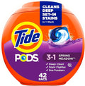 Tide, Pods laundry detergent pacs, 3-in-1 Stain Remover, Odor Fighter, Color Protector, HE compatible, Spring Meadow Scent, 42 Count