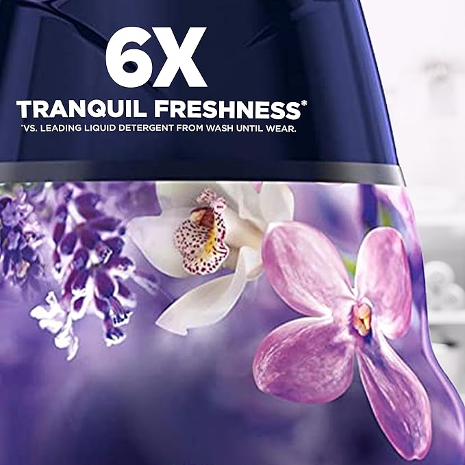 Downy Calm In Wash Laundry Scent Booster Beads, Soothing Lavender And Vanilla Bean Scent, 24.0 OZ, Laundry Scent Beads, Long Lasting Freshness (Pack of 4)