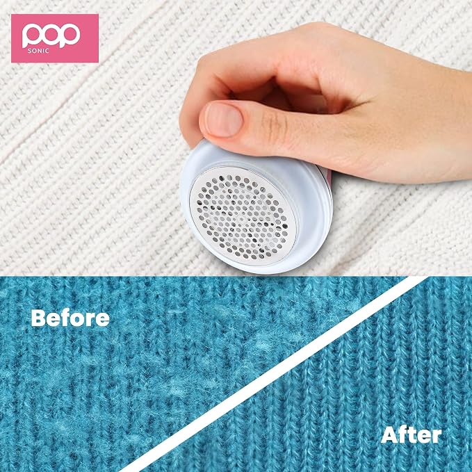 Fabric Shaver, Lint Remover Electric (Rose Gold) – Rechargeable, 6 Blade System, Fabric Lint Shaver w/LED Light | One-Touch Activation Pill Shaver for Clothes - Electric Lint Remover Fabric Shaver