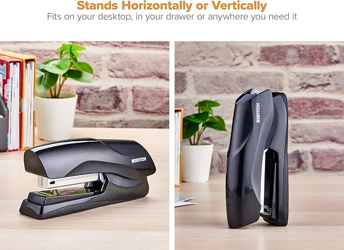 Bostitch Office Heavy Duty Stapler, 40 Sheet Capacity, No Jam, Full Strip, For Classroom, Office or Desk, Black