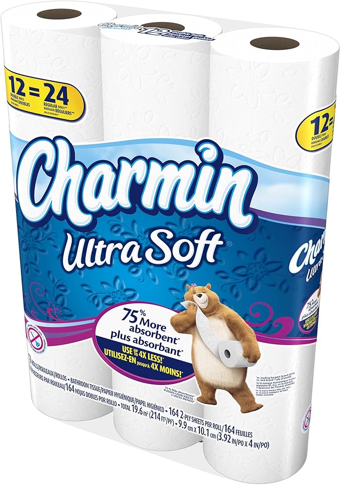 Charmin Ultra Soft Double Roll Toilet Paper, 12 Count