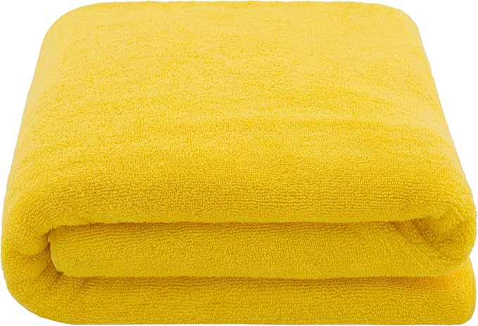 Cotton Paradise 100% Cotton Turkish Towel, Soft Absorbent Quick Dry, 40x80 Oversized Bath Sheet Towel, Yellow