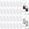 Bokon 60 Pcs Sublimation Blanks Keychains Metal Bottle Opener Keychains Transfer Sublimation Key Rings for Photos (3.7 x 1.22 Inches)