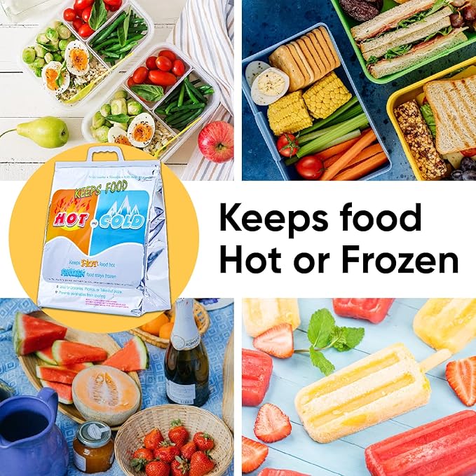 Superio Hot and Cold Insulated Bags for Food Delivery, Grocery Shopping Bags, Food Storage for Hot and Frozen Food for Travel, Disposable Cooler Bag, Reinforced Thermal Lunch Bag (6, 19"x5.5"x15.5")