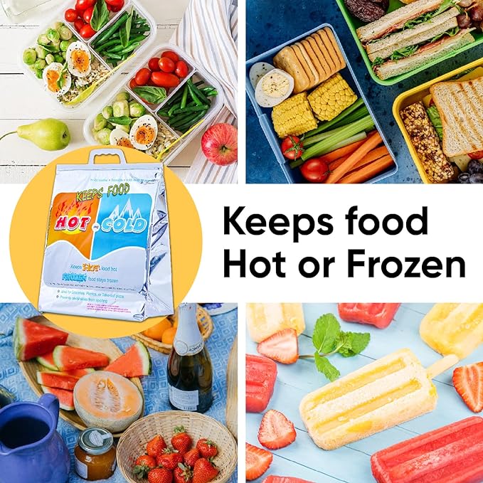 Superio Hot and Cold Insulated Bags for Food Delivery, Grocery Shopping Bags, Food Storage for Hot and Frozen Food for Travel, Disposable Cooler Bag, Reinforced Thermal Lunch Bag (4, 16"x19.25")