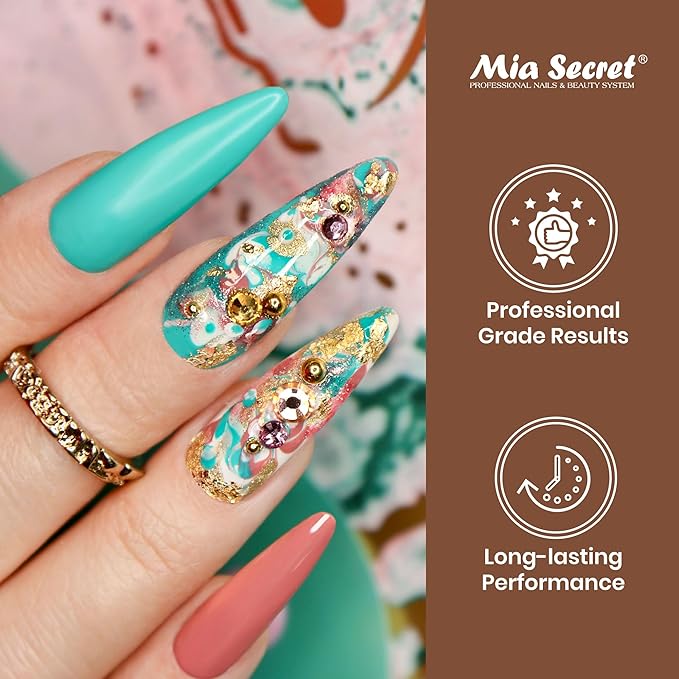 Mia Secret PREMIER NAIL BRUSHES 100% Kolinsky Hair MADE IN USA Prenium Nail Art Brushes (Silver, 10 OR)