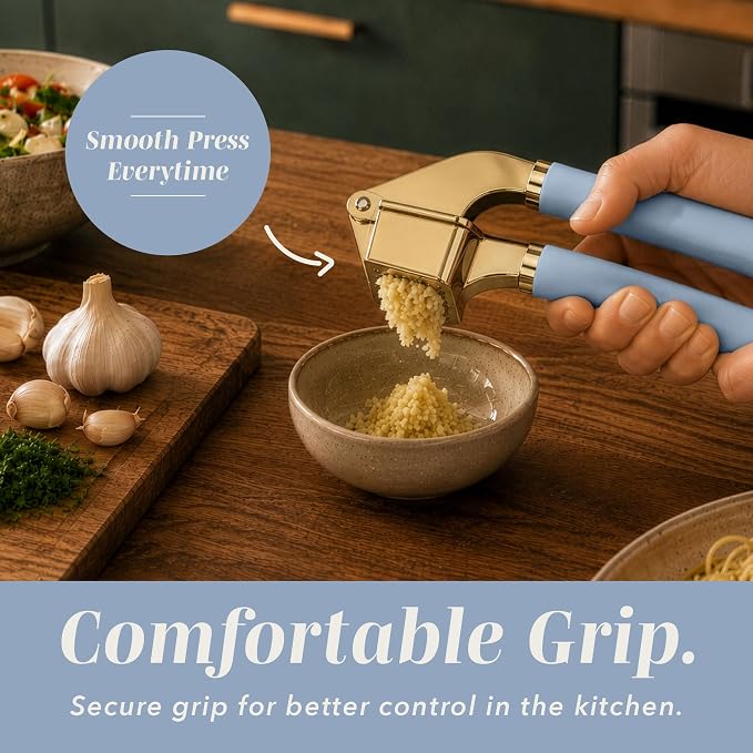 COOK WITH COLOR 6-Piece Kitchen Tool Set with Acacia Wood Cutting Board, Can Opener, Pizza Cutter & Prep Essentials, Blue