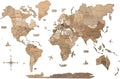 Enjoy The Wood 3D Wooden World Map Wall Art - Large Travel Map with Pins for Art Decor - Decorative Map of the World for Home, Office - Travel Wall Art Housewarming Gift Idea (Terra, 2XL, Unframed)